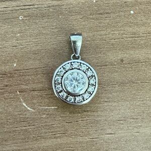 Cubic zirconia Sterling silver studs and pendant